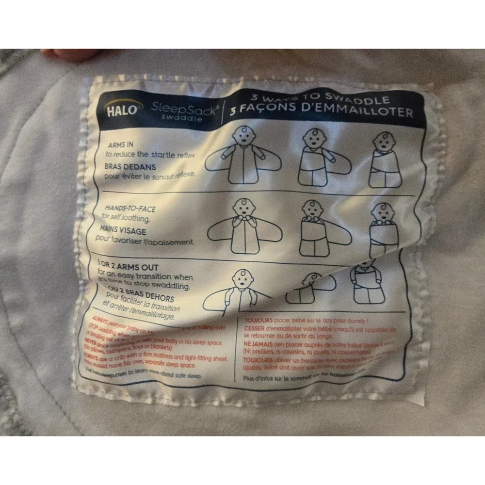 HALO SleepSack Swaddle Disney Mickey Mouse Grey Newborn 0-3M Wearable Blanket